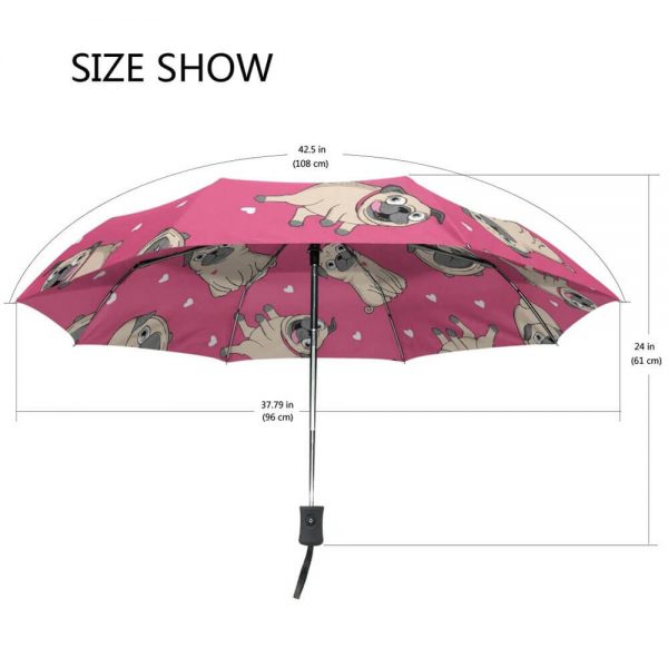 custom umbrella with dogs printed on it